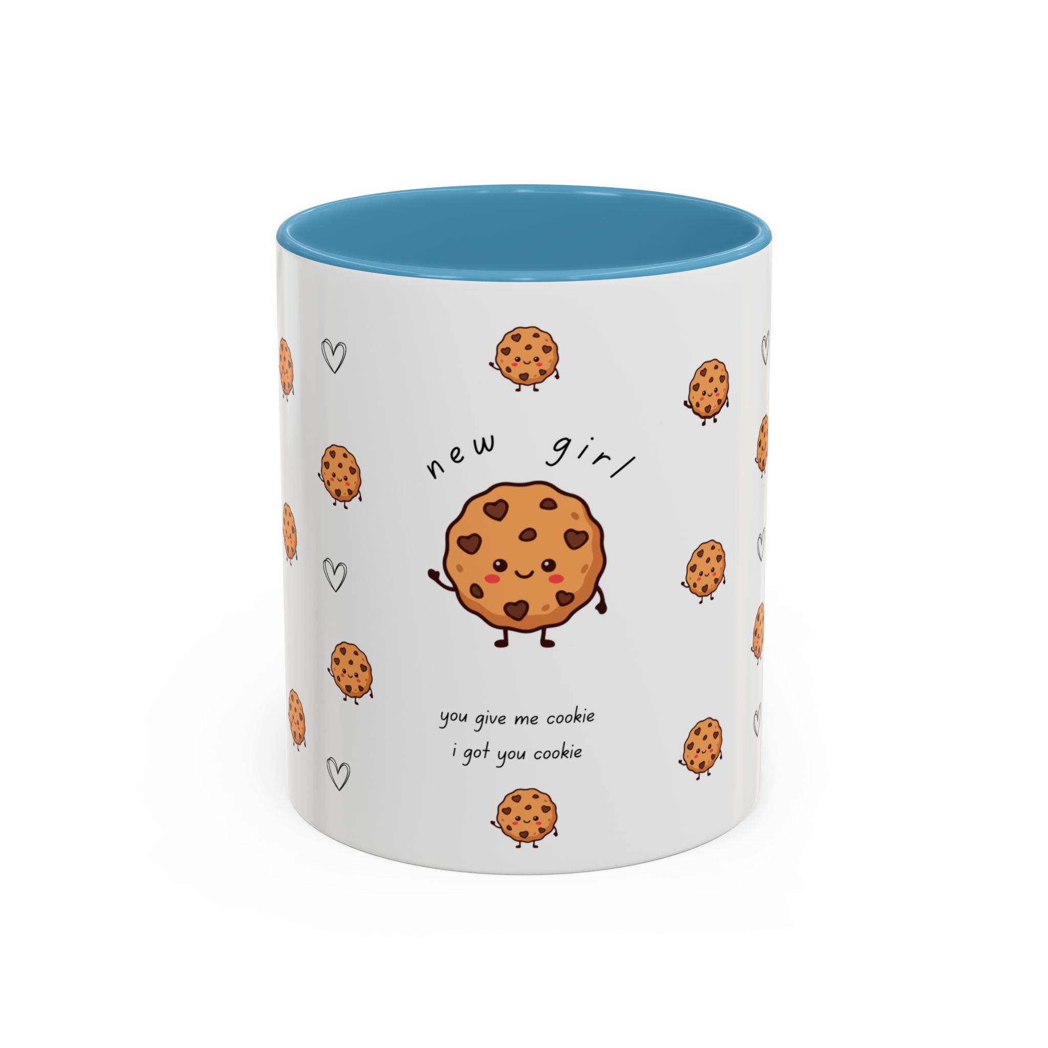 Cookie 'new girl' Accent Coffee Mug — Cute Cookie Pattern Ceramic Mug (11/15oz)