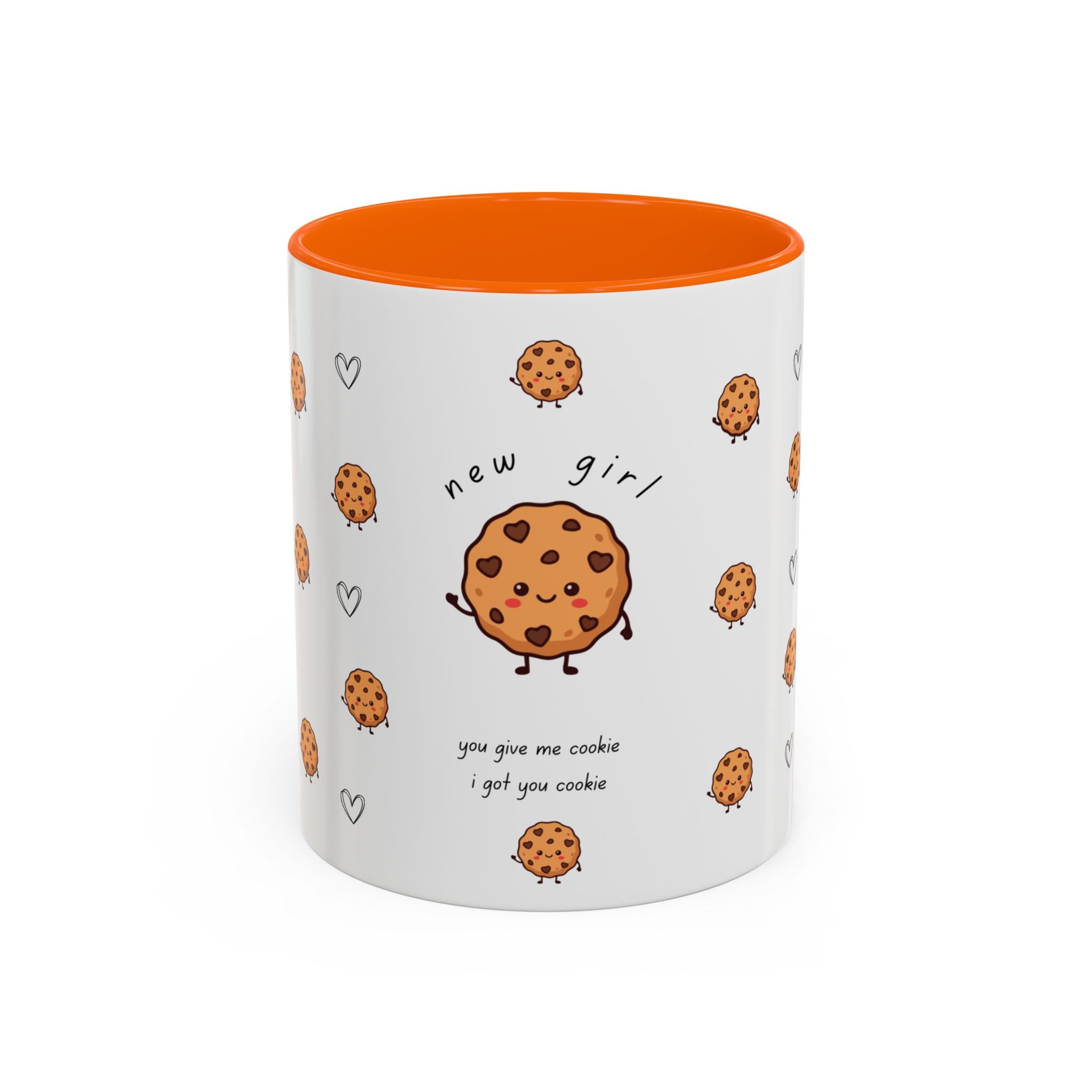 Cookie 'new girl' Accent Coffee Mug — Cute Cookie Pattern Ceramic Mug (11/15oz)