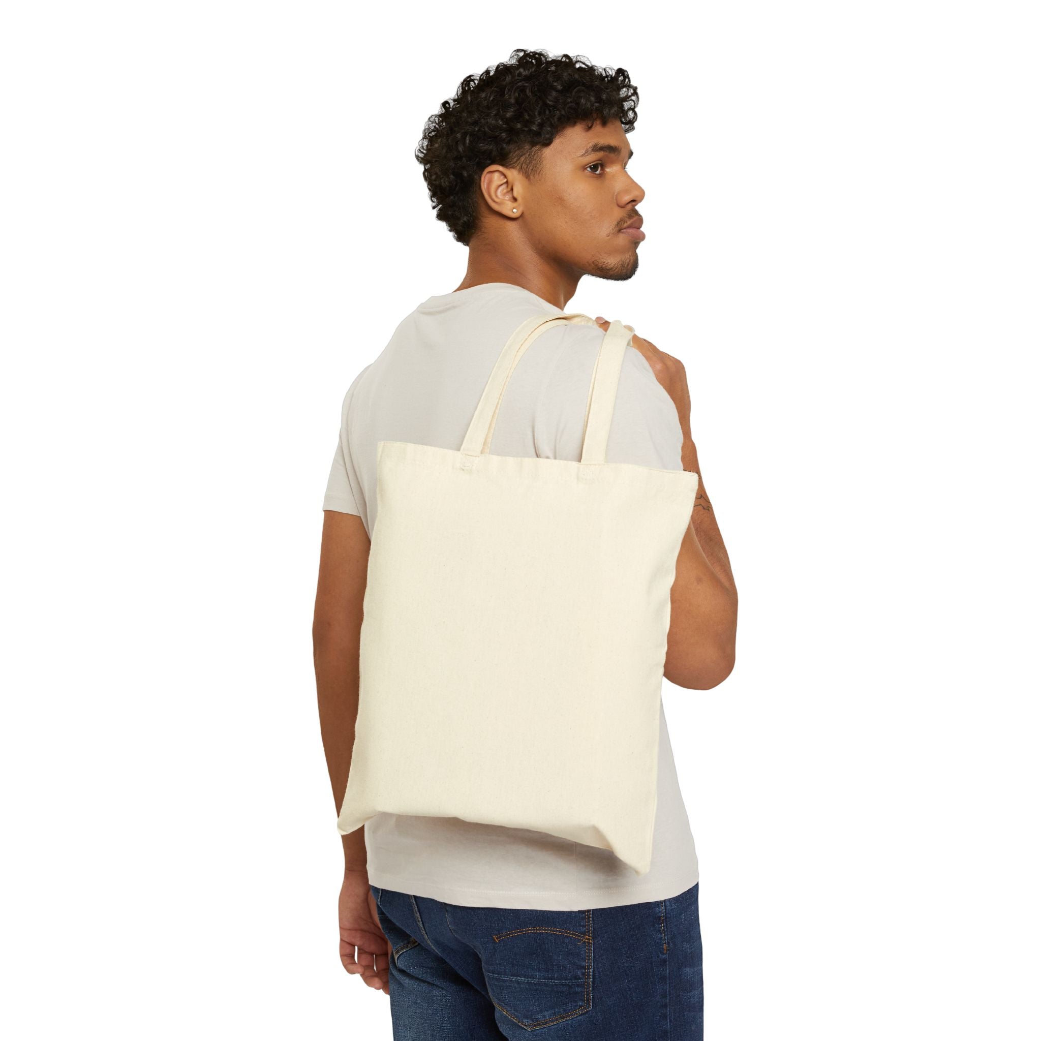 Brain Illustration Tote Bag — "in my psych girl area" Cotton Canvas Shopper
