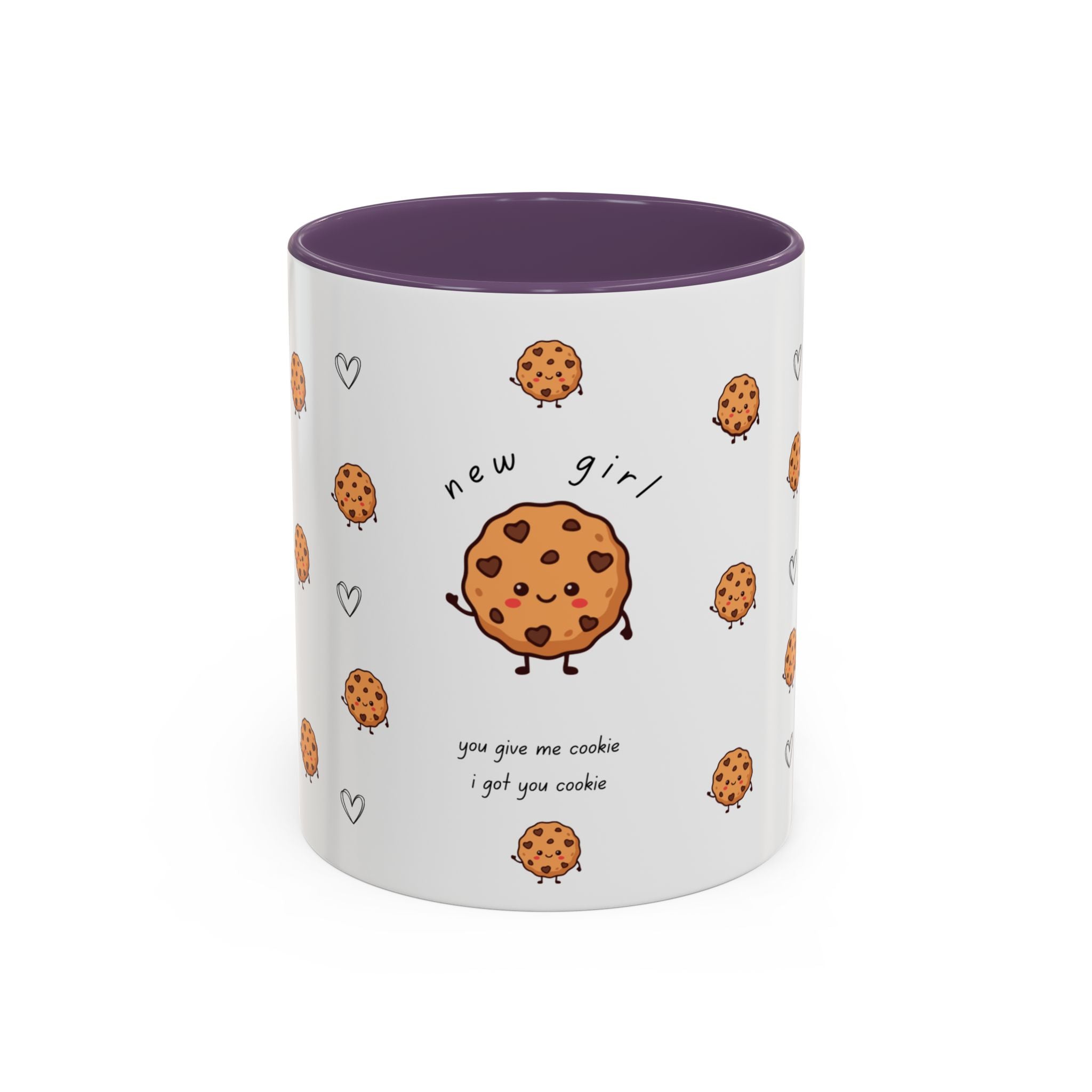 Cookie 'new girl' Accent Coffee Mug — Cute Cookie Pattern Ceramic Mug (11/15oz)