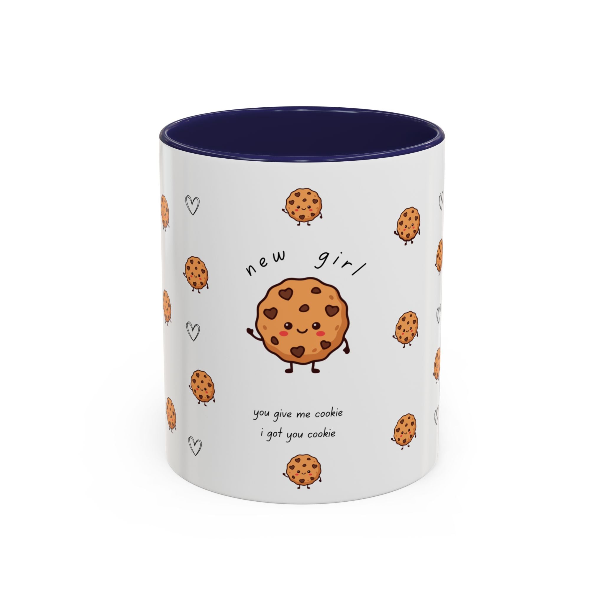 Cookie 'new girl' Accent Coffee Mug — Cute Cookie Pattern Ceramic Mug (11/15oz)